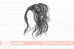 Messy Bun SVG Young Woman With Hair Bun Hairstyle Product Image 1