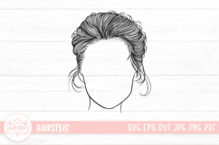 Messy Hair SVG Young Woman Hairstyle Product Image 1