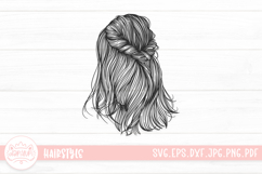 Young Woman Hairstyle Lineart SVG Product Image 1