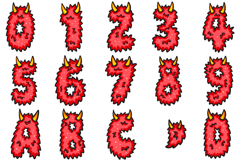 Hairy Devil Alphabet Lettering Font Monster Halloween ABC Product Image 2