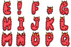 Hairy Devil Alphabet Lettering Font Monster Halloween ABC Product Image 3