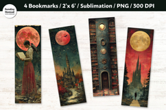 Halloween Themed Bookmark , Printable Crafts, 4 PNG Product Image 1