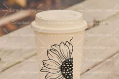 Sunflowers clipart SVG, Half Sunflowers SVG, Line Art Product Image 2
