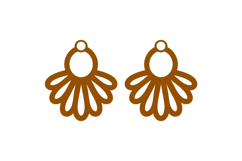 Half Flowers Earrings Laser Cut Template Product Image 2