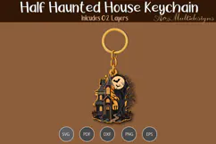 Haunted house keychain SVG Product Image 2