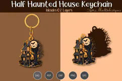 Haunted house keychain SVG Product Image 1