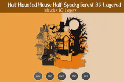 Half Haunted House Half Spooky Forest 3D Layered Product Image 3