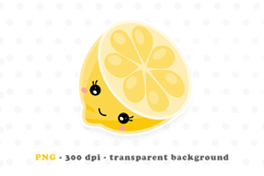 Lemon Clipart PNG | Cute Kawaii Yellow Fruit Illustration Product Image 1