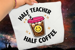 Half Teacher Half Coffee PNG, Retro Teacher png, Coffee PNG Product Image 2