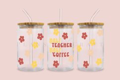 half teacher half coffee libbey beer can glass full wrap svg presized template for 16oz and 20oz glass for Cricut Silhouette and sublimation