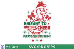 Halfway to Holiday Christmas SVG PNG T-shirt Design Product Image 2