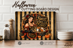 Halloween cutting board Kitchen girl baking desserts Product Image 1