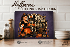 Kitchen glamorous girl baker Vintage Halloween cutting board Product Image 1