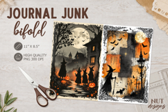 Spooky Journal Bifold Halloween Junk Journal Vintage Witch Product Image 1