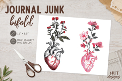 Floral Anatomy Heart Journal Bifold Dramatic Junk Journal Product Image 1