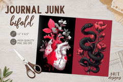 Gothic Heart &amp; Snake Journal Bifold Dramatic Junk Journal Product Image 1