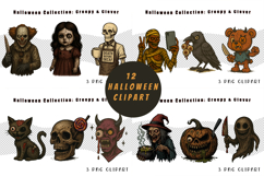 Vintage Halloween PNG Clipart Bundle | 36 Retro Illustration Product Image 4