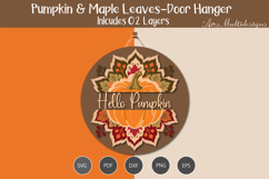 Pumpkin &amp; Maple Leaves Welcome Sign Product Image 2