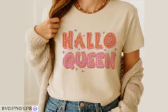 Halloqueen Halloween Retro SVG PNG T-shirt Design Product Image 4