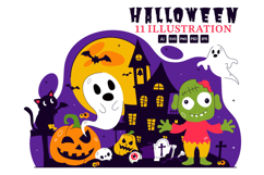 11 Happy Halloween Night Festival Illustration Product Image 1