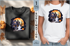 Cute ghost sublimation|Halloween ghost Pumpkin Moon print Product Image 2