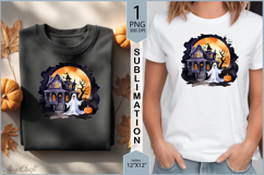Cute ghost sublimation|Halloween ghost Pumpkin Moon print Product Image 2