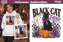 Black Cat Energy PNG | Halloween Cat Art Product Image 1