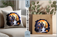 Cute ghost sublimation|Halloween ghost Pumpkin Moon print Product Image 3