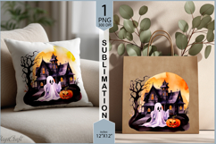 Cute ghost sublimation|Halloween ghost Pumpkin Moon print Product Image 1