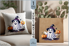Cute ghost sublimation|Halloween ghost Pumpkin Moon print Product Image 2