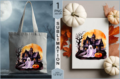 Cute ghost sublimation|Halloween ghost Pumpkin Moon print Product Image 3