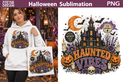 Haunted Vibes PNG | Halloween Haunted House Art Product Image 1