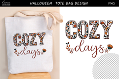 &quot;Cozy Days Tote Bag PNG | Fall Floral Design Product Image 1