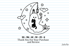 Halloween Svg, Ghost Svg, Witch hat Svg, Cute Ghost Svg Product Image 10