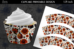 Printable Funny Halloween Cupcake Wrapper Product Image 1