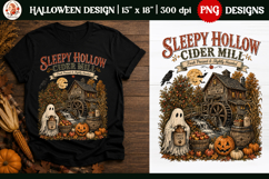 Vintage Pumpkin Halloween Sublimation, Ghost Pumpkin Farm Product Image 1