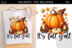 Cozy Days Tote Bag Sublimation PNG | Fall Floral Design Product Image 1