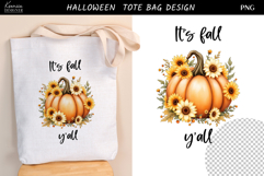 Cozy Days Tote Bag Sublimation PNG | Fall Floral Design Product Image 1