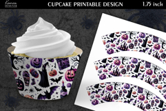 Printable Funny Halloween Cupcake Wrapper Product Image 1