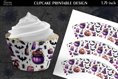 Printable Funny Halloween Cupcake Wrapper Product Image 1