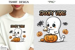 Cartoon Halloween Ghost|Funny Halloween Quotes T Shirt Product Image 1