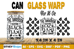Can Glass 16 Oz Libbey Wrap SVG Halloween SVG Product Image 1