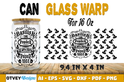 Can Glass 16 Oz Libbey Wrap SVG Halloween SVG Product Image 1