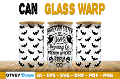 Can Glass 16 Oz Libbey Wrap SVG Halloween SVG Product Image 2