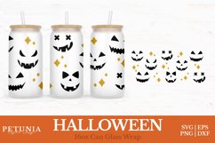 Halloween Glass Can Wrap cut file being used as 16oz libbey can glass print