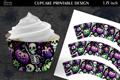 Printable Funny Halloween Cupcake Wrapper Product Image 1