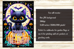 Halloween Garden Flag, Sublimation Spooky Halloween Cat Flag Product Image 2