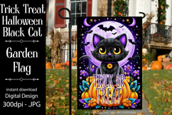Halloween Garden Flag, Sublimation Trick or Treat Cat Flag Product Image 1