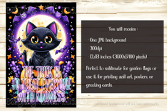 Halloween Garden Flag, Sublimation Trick Treat Cat Flag Product Image 2