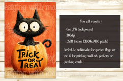 Halloween Garden Flag, Black Cat Trick or Treat Garden Flag Product Image 2
